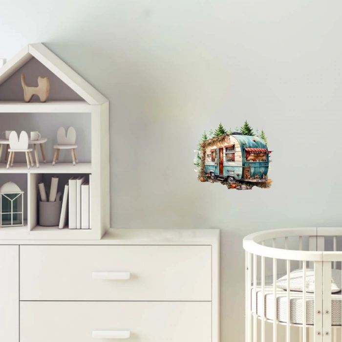 Rustik Çam Ağaçlı Karavan Duvar Stickerı