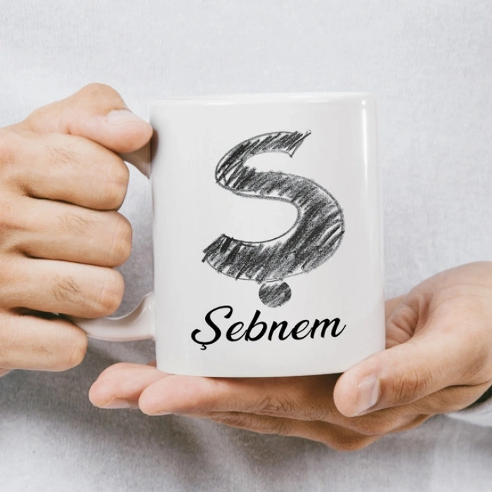 Ş Harfi Karakalem İsme Özel Kupa