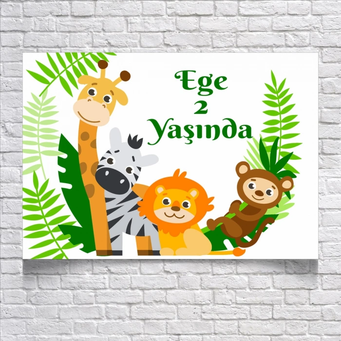 Safari Tamalı Doğum Günü Afişi 70X100 cm