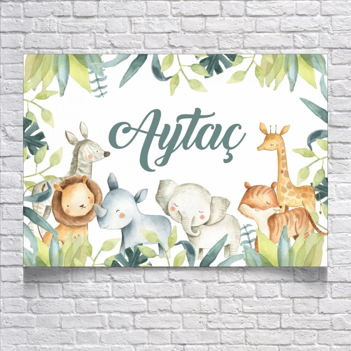 Safari Temalı Doğum Günü Afişi 100X150 cm