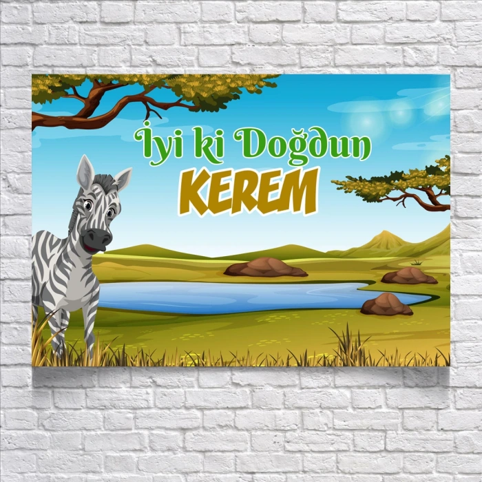 Safari Temalı Doğum Günü Afişi 50X70 cm