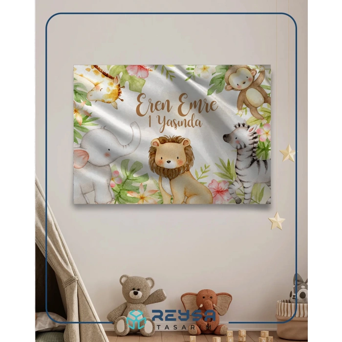 Safari Temalı Doğum Günü Afişi 70X100 cm