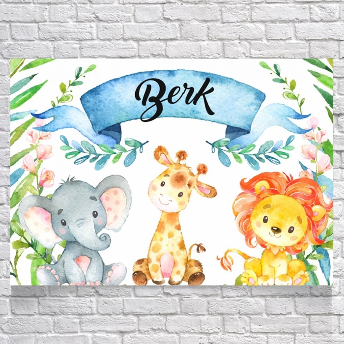 Safari Temalı Doğum Günü Afişi 70X100 cm