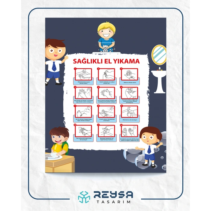 Sağlıklı El Yıkama Posteri 70x100 cm