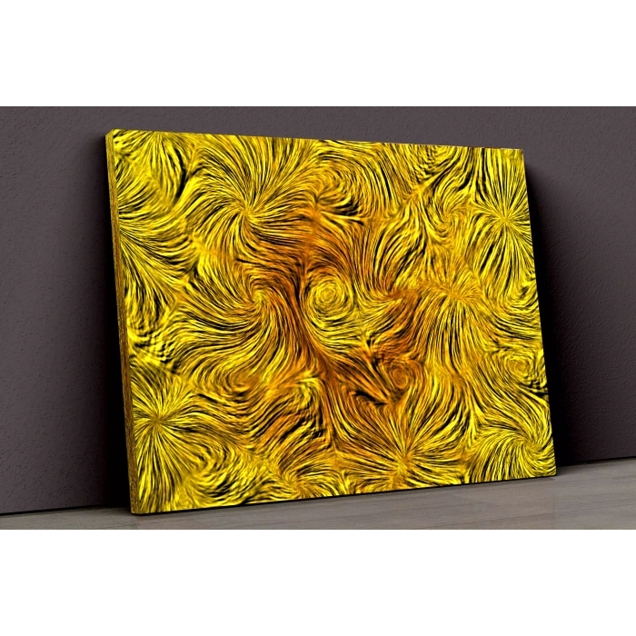 Sarı Ebru Çalışması Kanvas