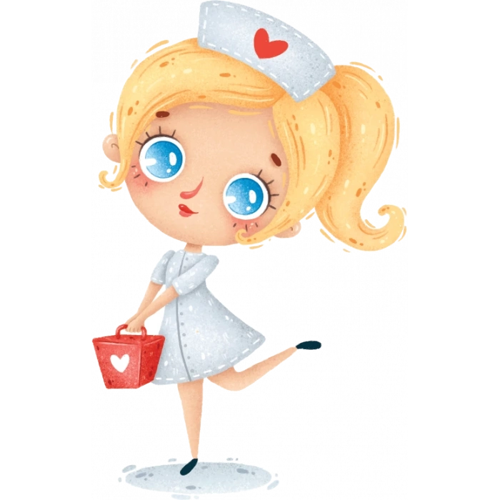 Sarı Saçlı Hemşire Duvar Stickerı