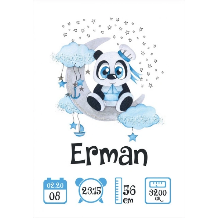 Sevimli Panda Temalı Yaş Panosu