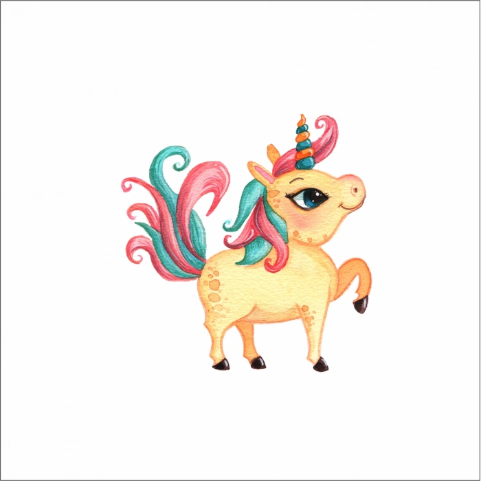 Sarı uncorn Sticker