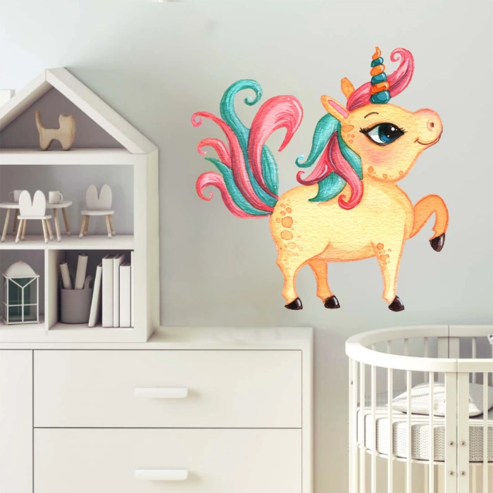 Sarı uncorn Sticker