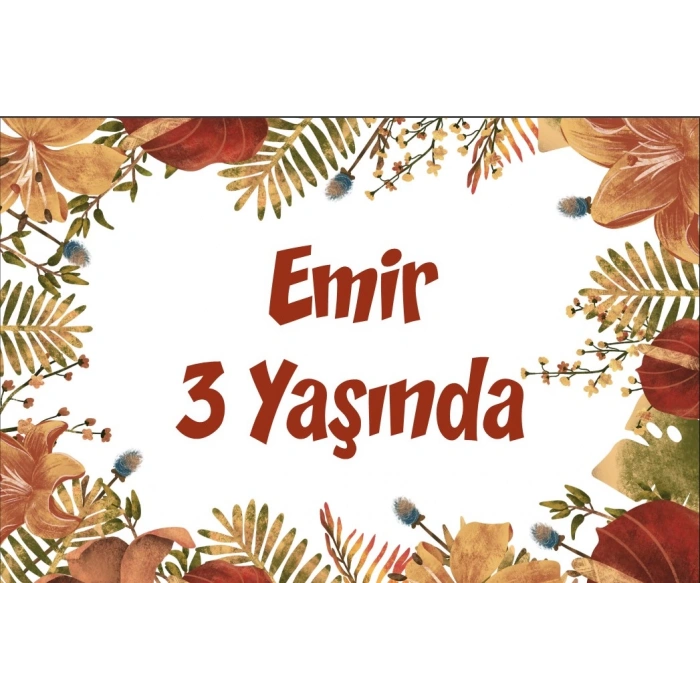 Sarı Yapraklar Temalı Doğum Günü Afişi 35X50 cm