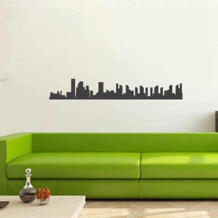 Şehir Gökdelenler  Silüet Sticker 120x20 Cm