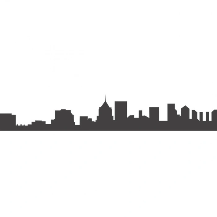 Şehir Silüet Sticker 120x20 Cm
