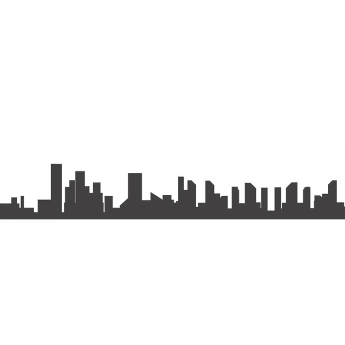 Şehir Silüet Sticker 120x20 Cm