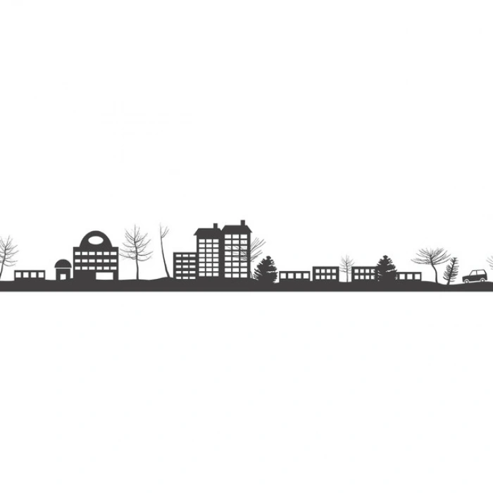 Şehir  Silüet Sticker 120x20 Cm