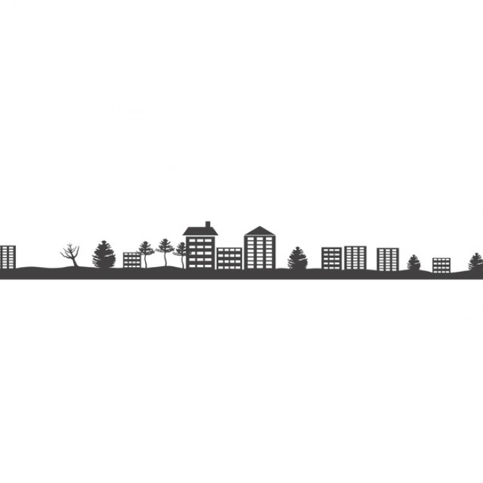 Şehir  Silüet Sticker 120x20 Cm