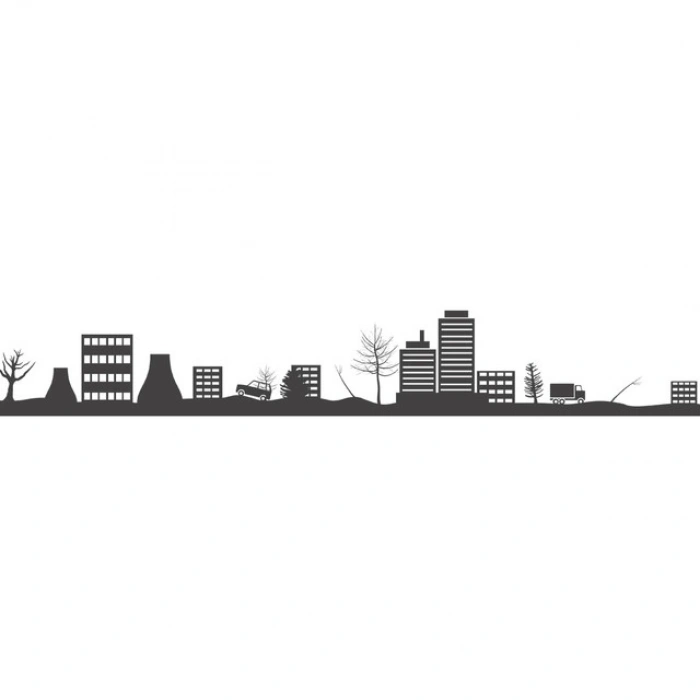 Şehir  Silüet Sticker 120x20 Cm