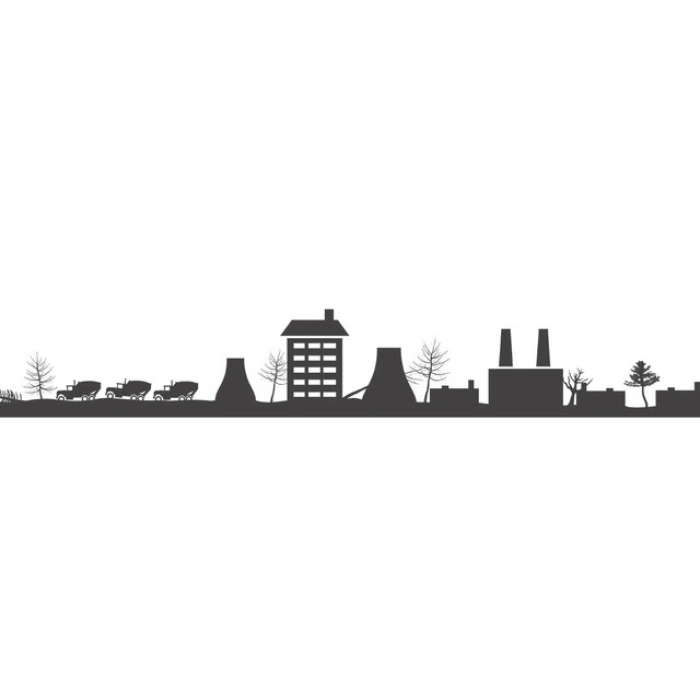 Şehir  Silüet Sticker 120x20 Cm