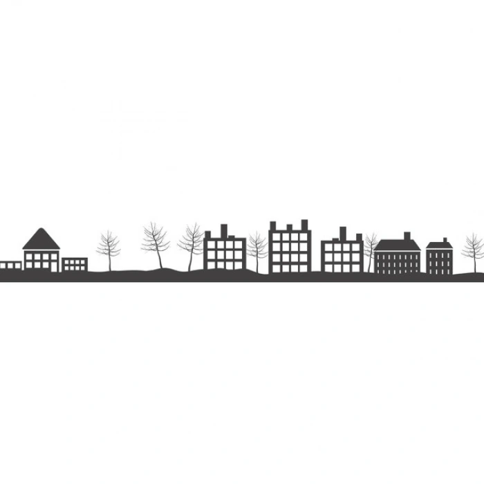 Şehir  Silüet Sticker 120x20 Cm