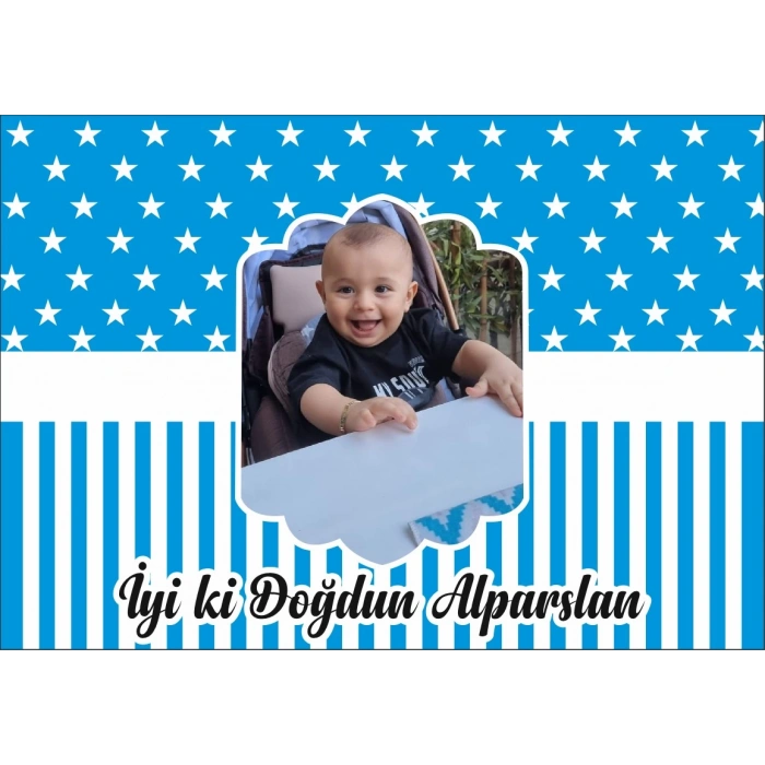 Mavi Yıldızlı Doğum Günü Afiş 70X100 cm