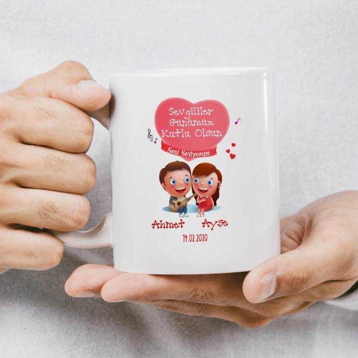 Seni Çok Seviyorum Balonlu Çöp Adamlar Kupası