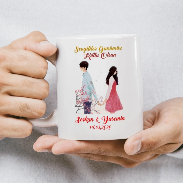 Sevgililer Günümüz Kutlu Olsun Kalp Ağacı Kupas