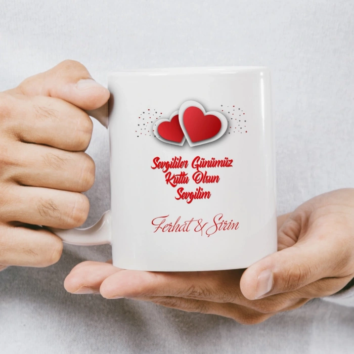 Sevgililer Günümüz Kutlu Olsun Kalp Balonlar Kupası