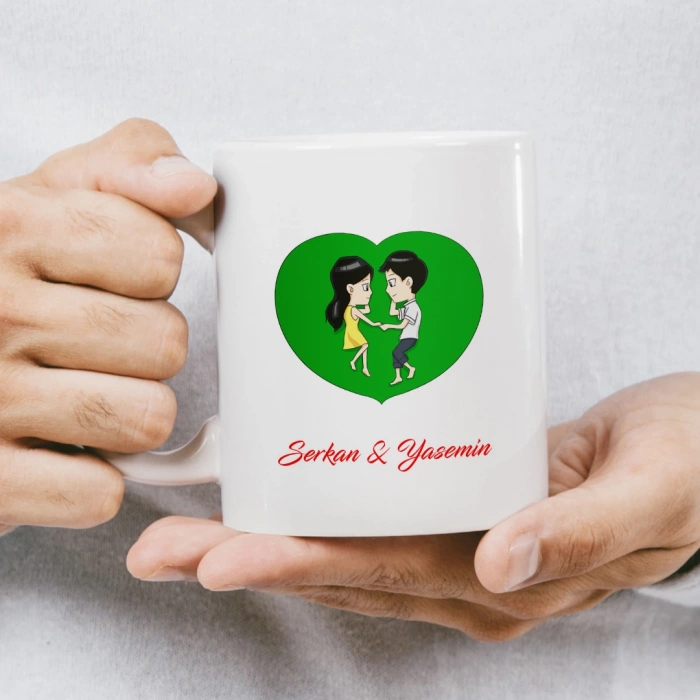 Sevgililer Günümüz Kutlu Olsun Şehir Manzarası Kalp Kupası