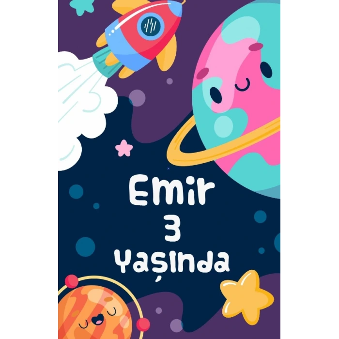 Sevimi Uzay Temalı Doğum Günü Afişi 50X70 cm