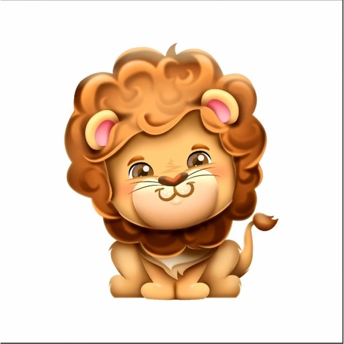 Sevimli Aslan Duvar Sticker