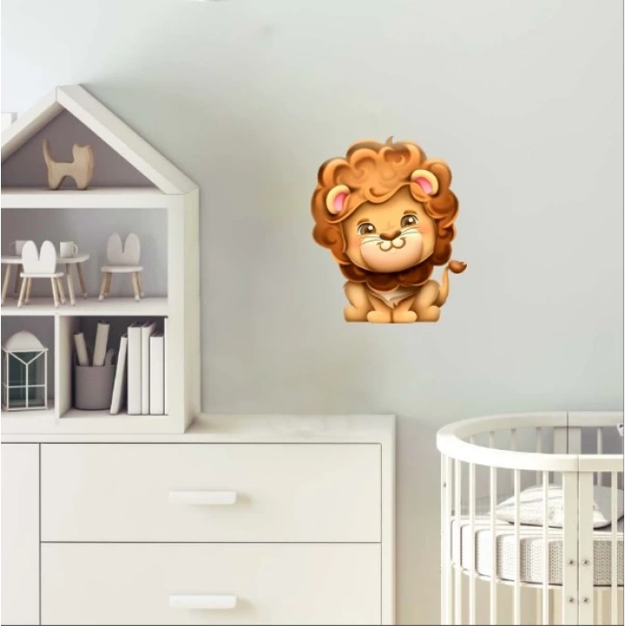 Sevimli Aslan Duvar Sticker