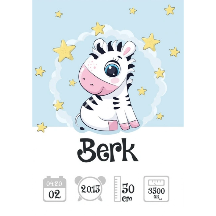 Sevimli Zebra Temalı Yaş Panosu