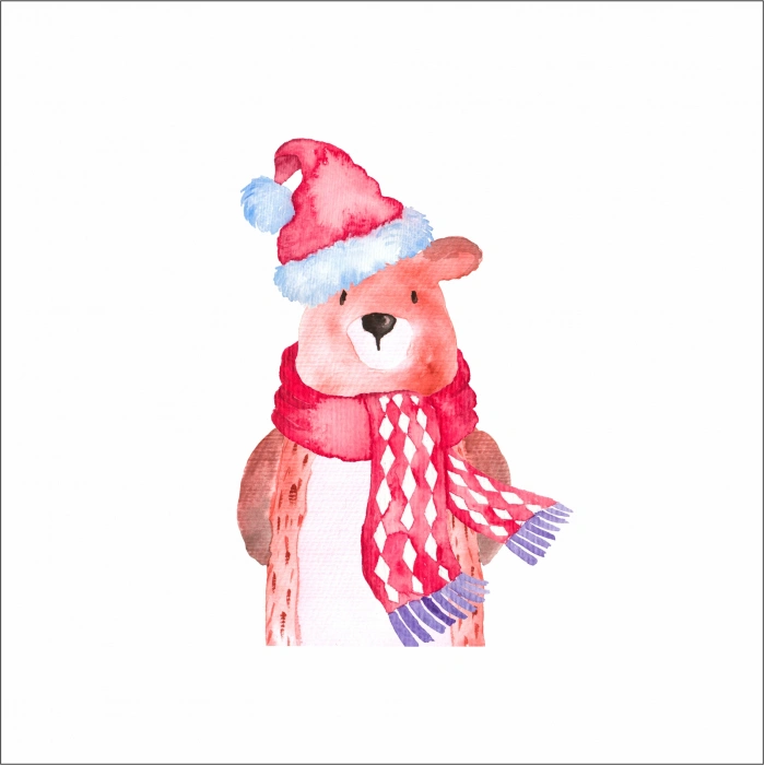 Sevimli Ayıcık Yılbaşı Sticker