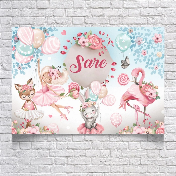 Sevimli BalerinlerTeması Doğum Günü Afişi 70X100 cm