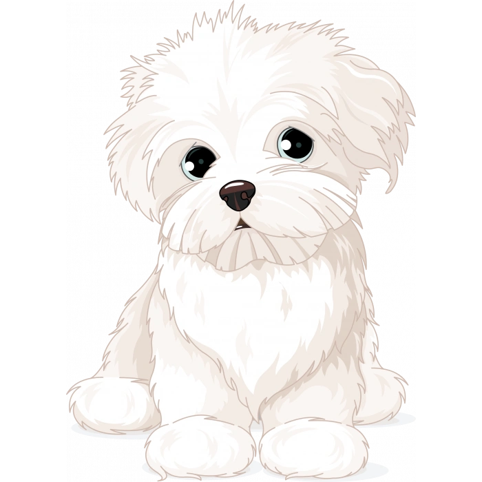 Sevimli Beyaz Köpek Duvar Stickerı