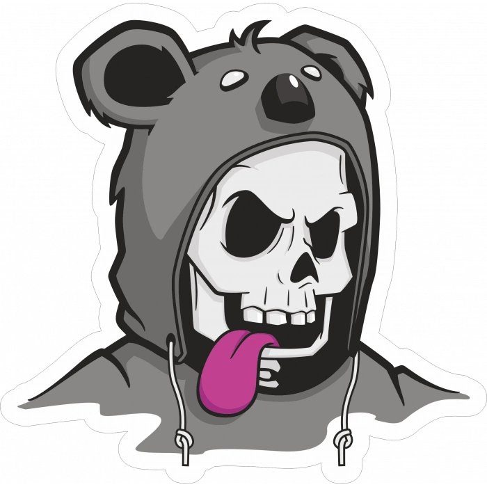 Sevimli iskelet Sticker 10x10 cmRenkli Sticker