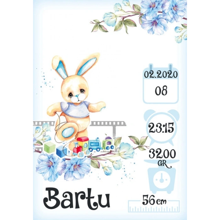 Sevimli Tavşan Temalı Yaş Panosu 2