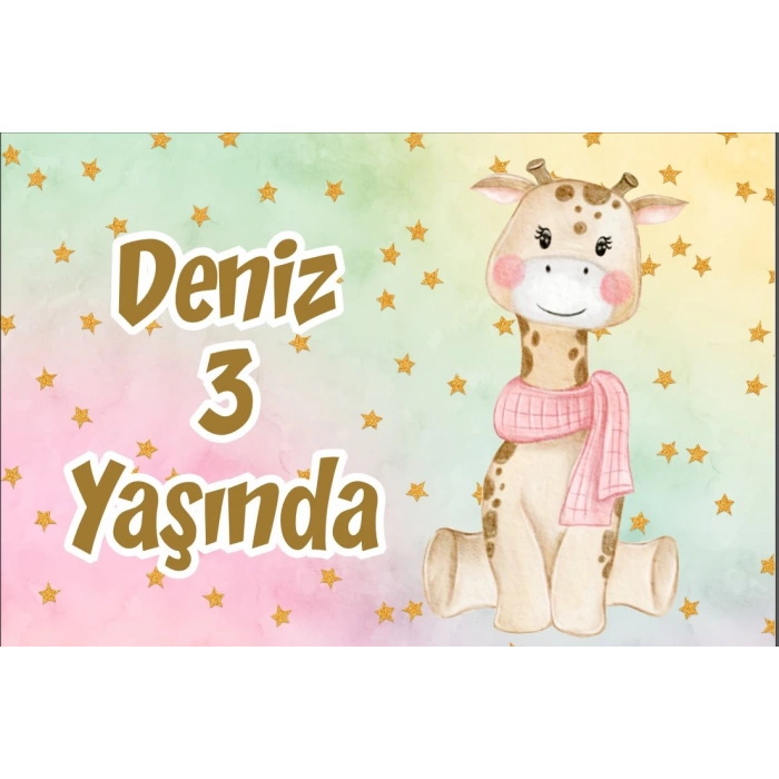 Sevimli Geyik Doğum Günü Afişi 70X100 cm