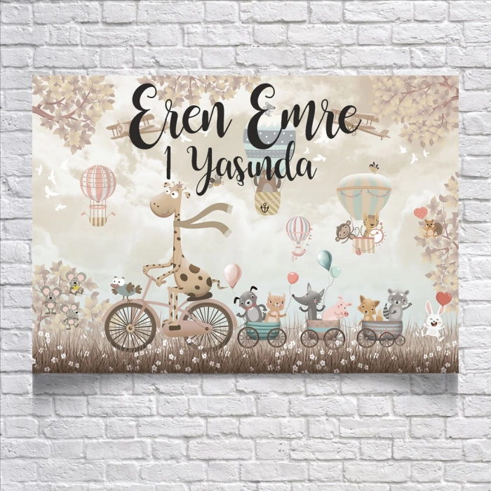 Sevimli Hayvanlar Doğum Günü Afişi 100X150 cm
