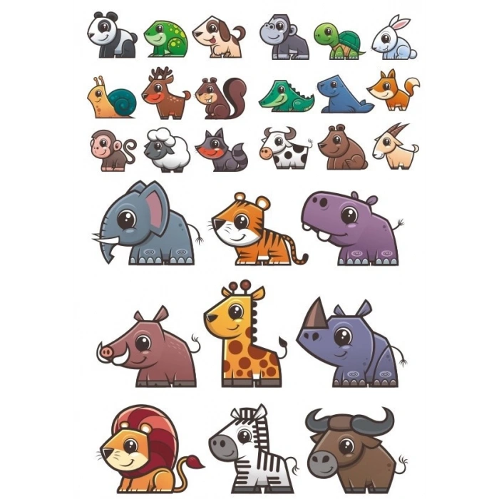 Sevimli Hayvanlar Sticker Set-2 27 Parça Telefon, Tablet, Defter, Laptop Sticker