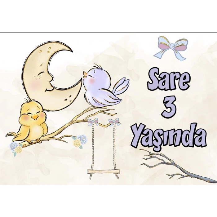 Sevimli Hayvanlar Temalı Doğum Günü Afişi 50X70 cm