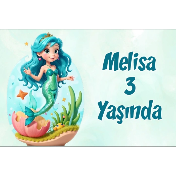 Deniz Kızı Temalı Doğum Günü Afişi -4 100X150 cm