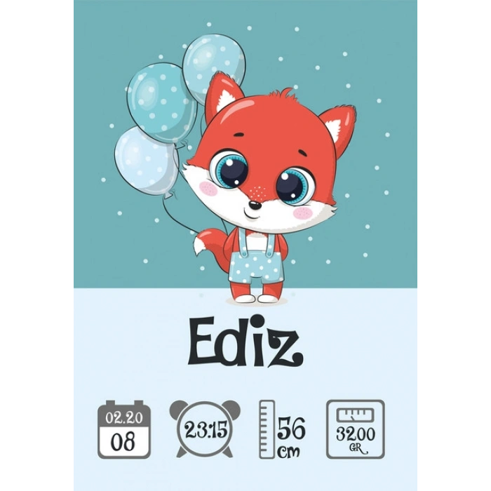 Sevimli Tilki Temalı Yaş Panosu