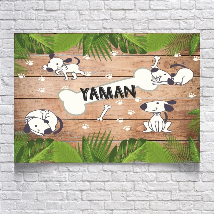 Sevimli Köpek Temalı Doğum Günü Afişi 70X100 cm