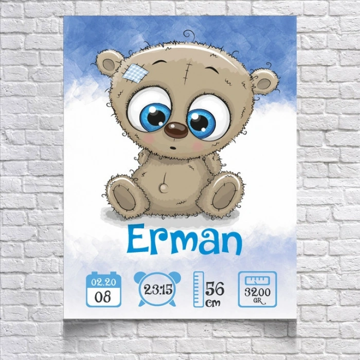 Sevimli Ayı Temalı Yaş Panosu