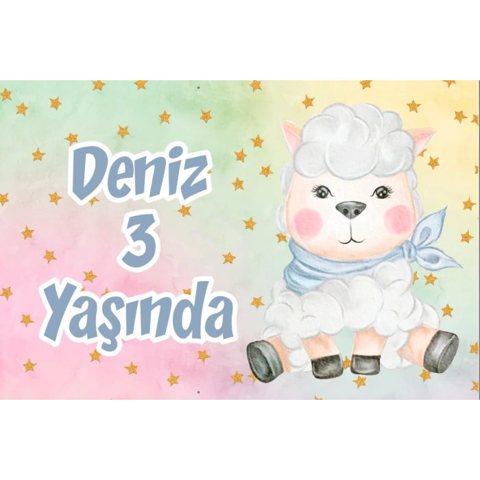 Sevimli Kuzucuk Doğum Günü Afişi 35X50 cm