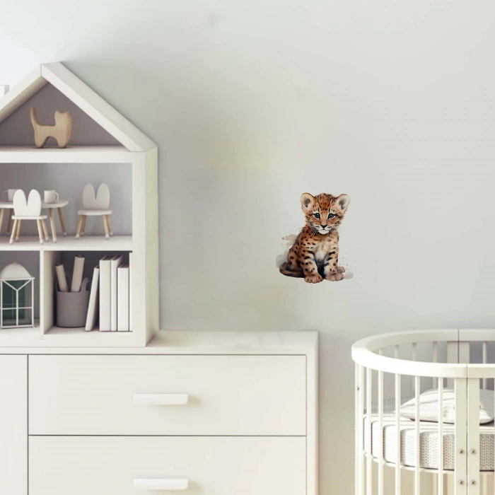 Sevimli Leopar Yavrusu Duvar Stickerı