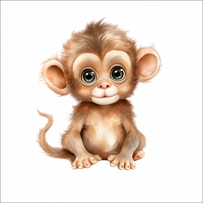 Sevimli Maymun Sticker 1