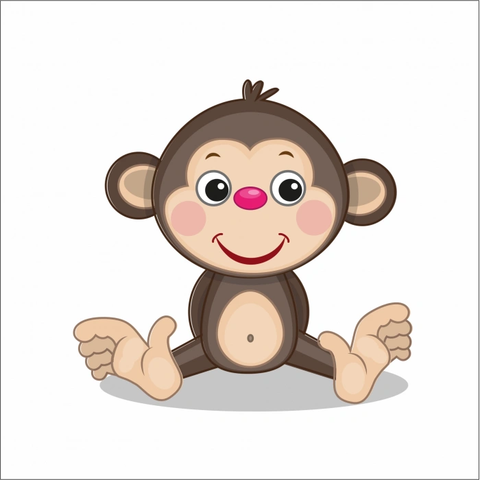 Sevimli Maymun Sticker