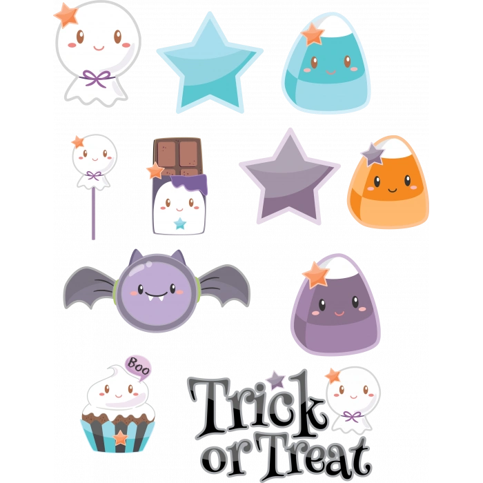 Sevimli Sticker Set 1 12 Parça Telefon, Tablet, Defter, Laptop Sticker