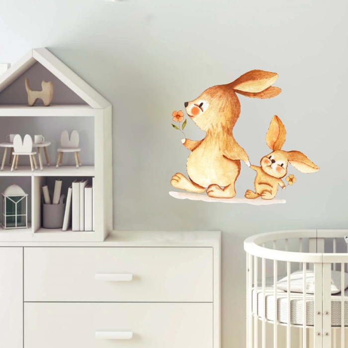 Sevimli Tavşan Duvar Sticker